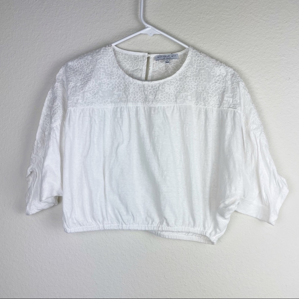 Current Air Anthropologie cropped embroidered blouse​